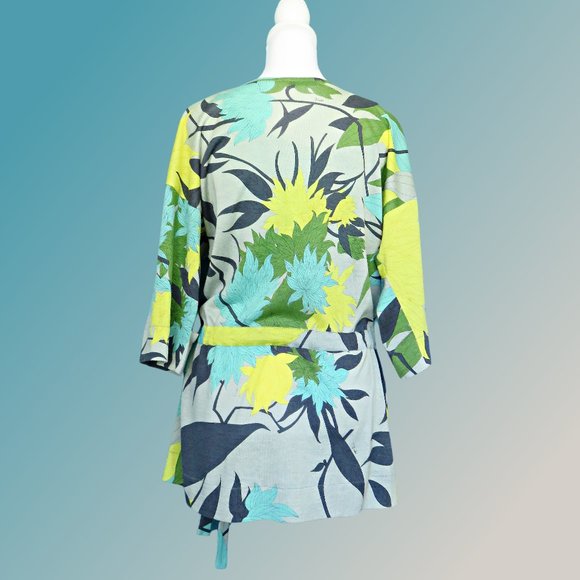 Green Yellow and Aqua Top by Designer Emilio Pucci Floral Knit Tunic .…425 - Picture 8 of 14